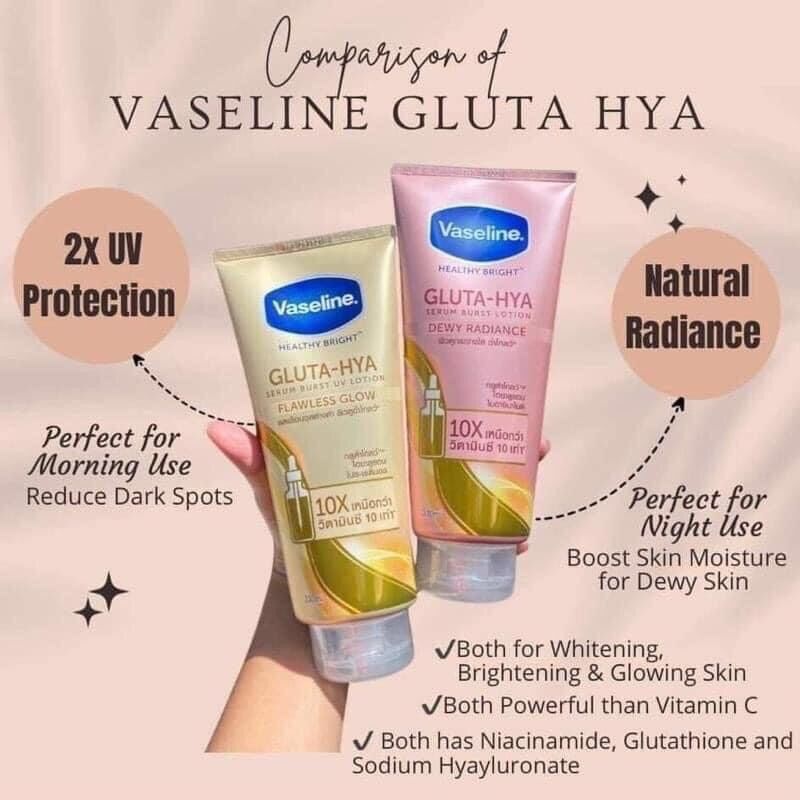 Sữa dưỡng thể vaseline healthy bright gluta hya serum 10x-thái lan