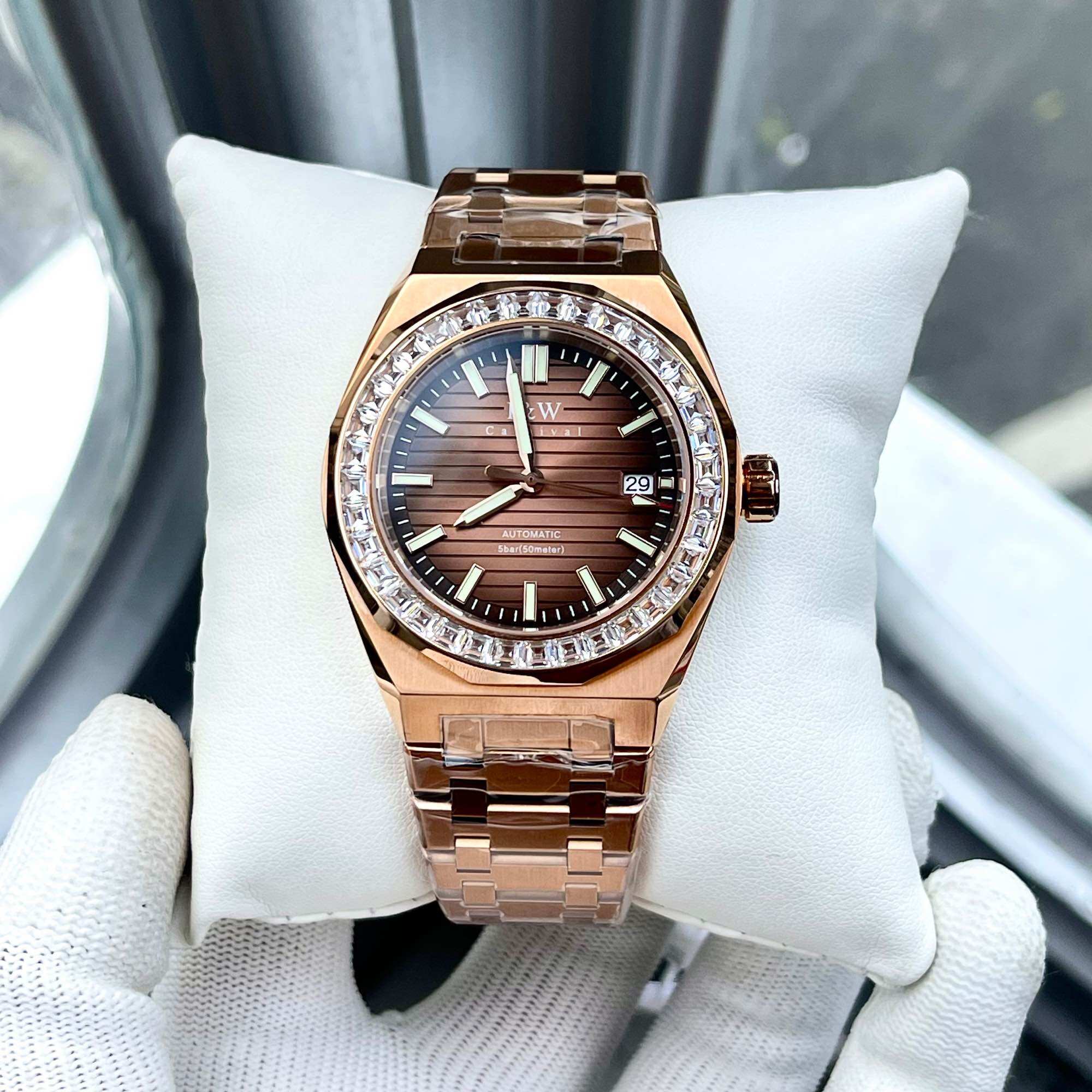 đồng hồ nam carnival phiên bản full đá automatic