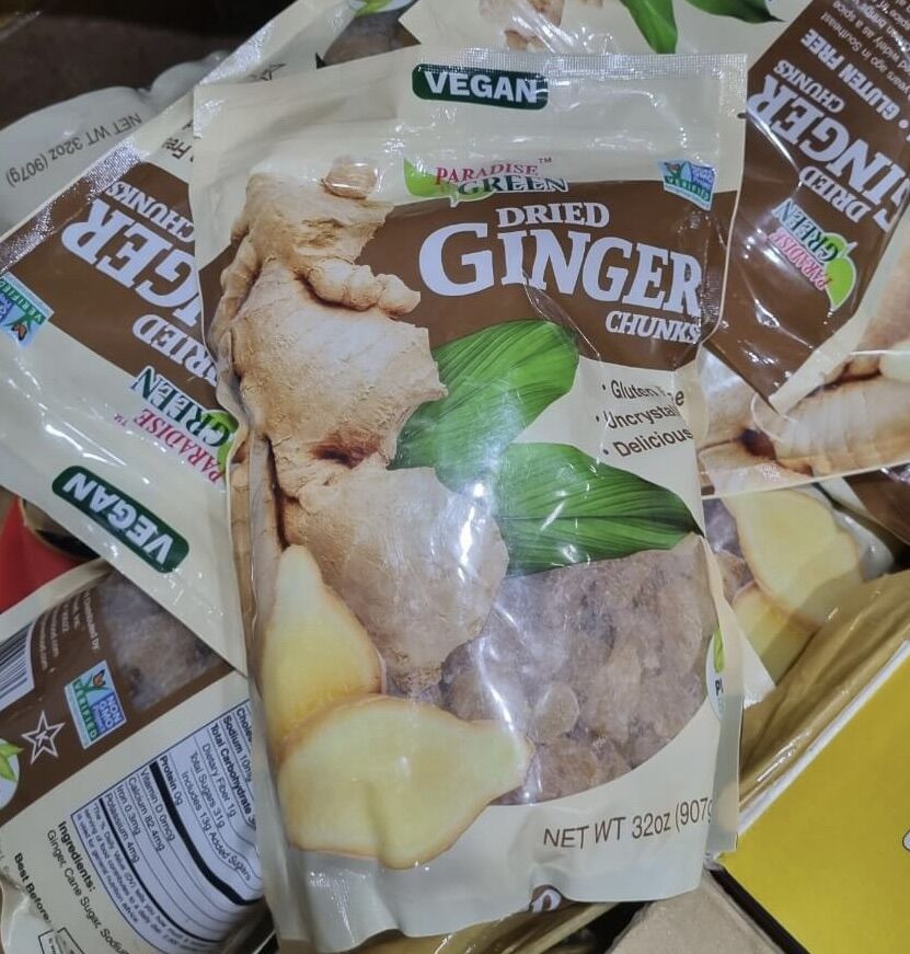 Gừng sấy khô Paradise Green Dried Ginger Chunks [Hàng Mỹ]💯