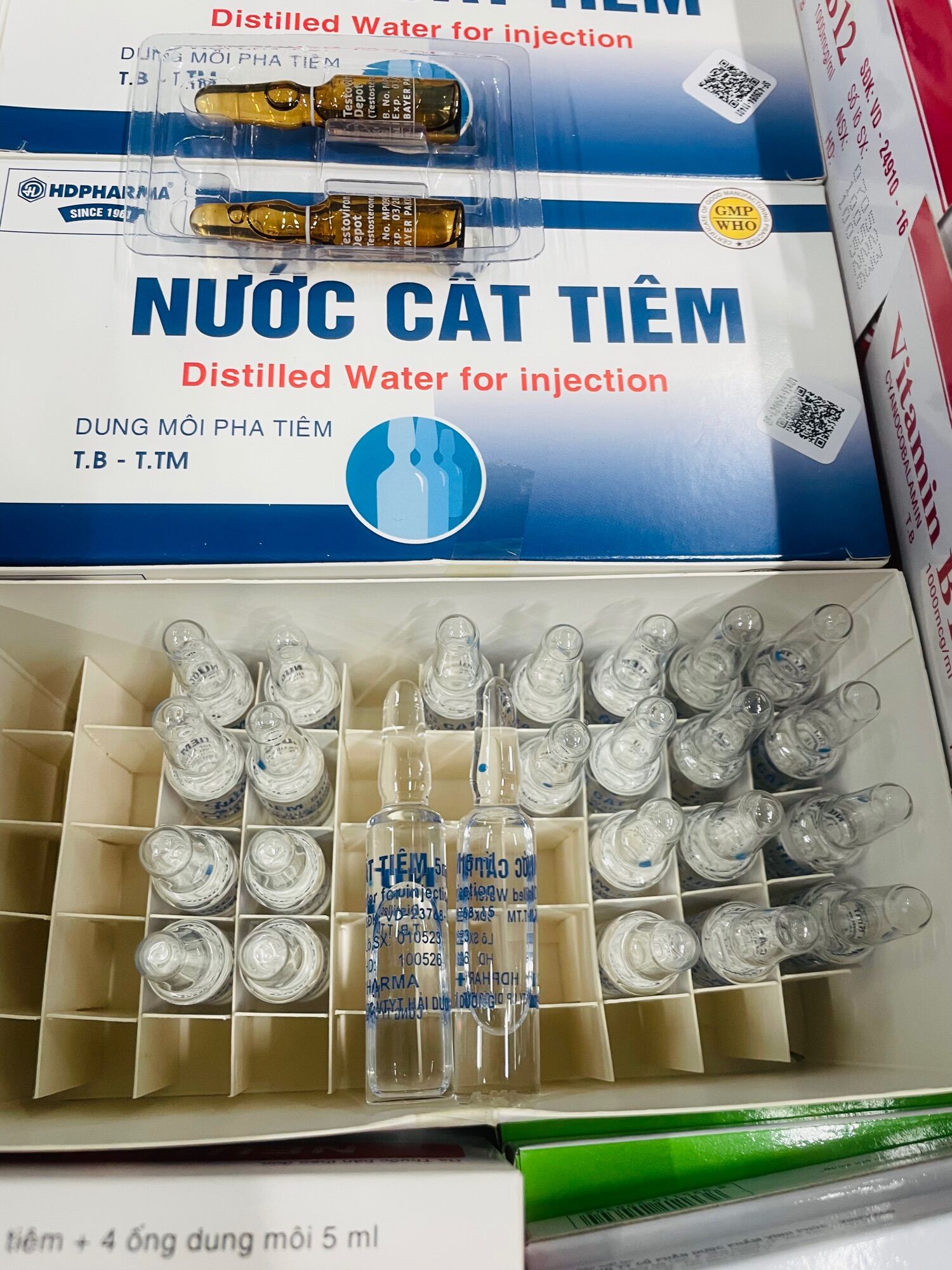 Combo 5 ống nước cất pha tiêm - ống 5ml