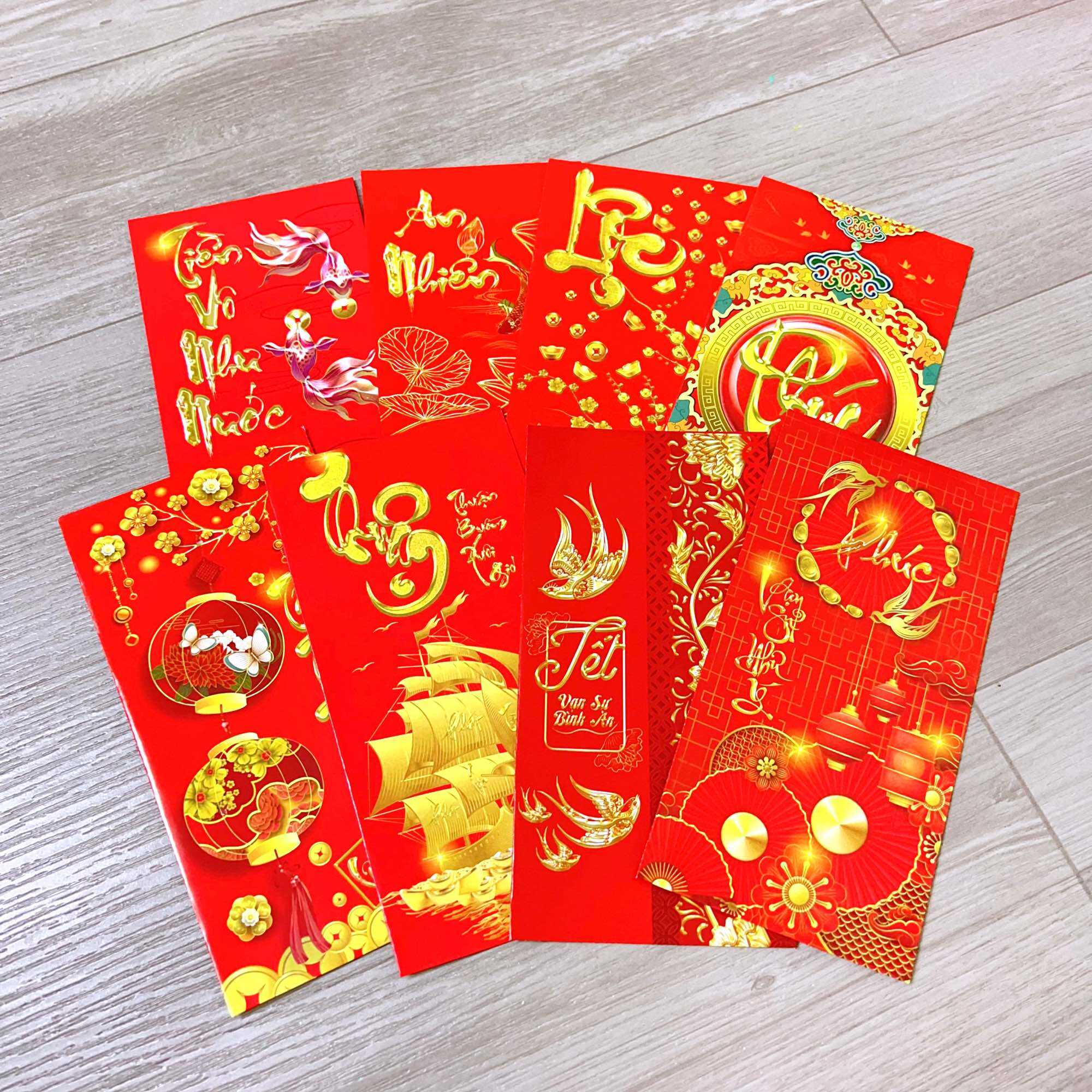 10 Xấp ( 100 cái ) Bao Lì Xì ĐỎ Tết 2025 , Bao Lì Xì Đỏ Giấy C150