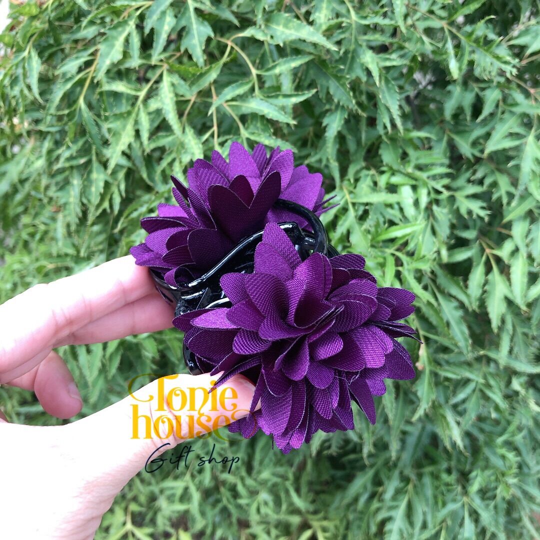 Gắp tóc càng cua đính hoa lụa sang trọng cho nữ