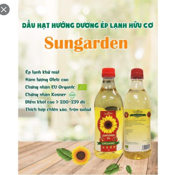 Dầu ăn hướng dương hữu cơ