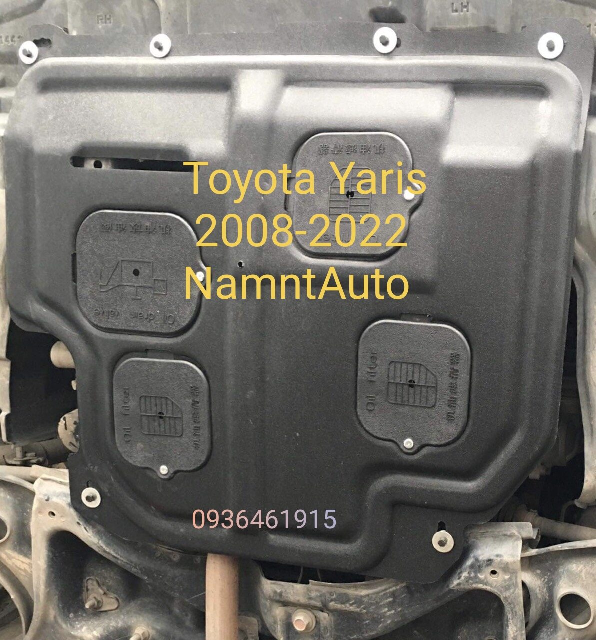 Chắn bùn gầm động cơ toyota vios 2007-2023. chất liệu nhựa abs và chất liệu thép dập 3d