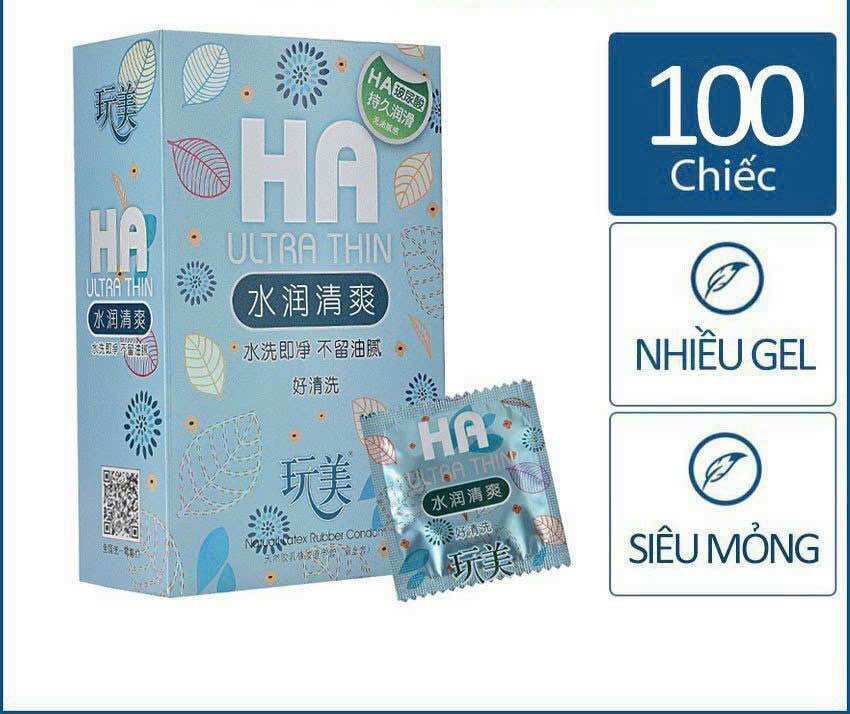 100 Cái Bao C su HA siêu dai mỏng lâu