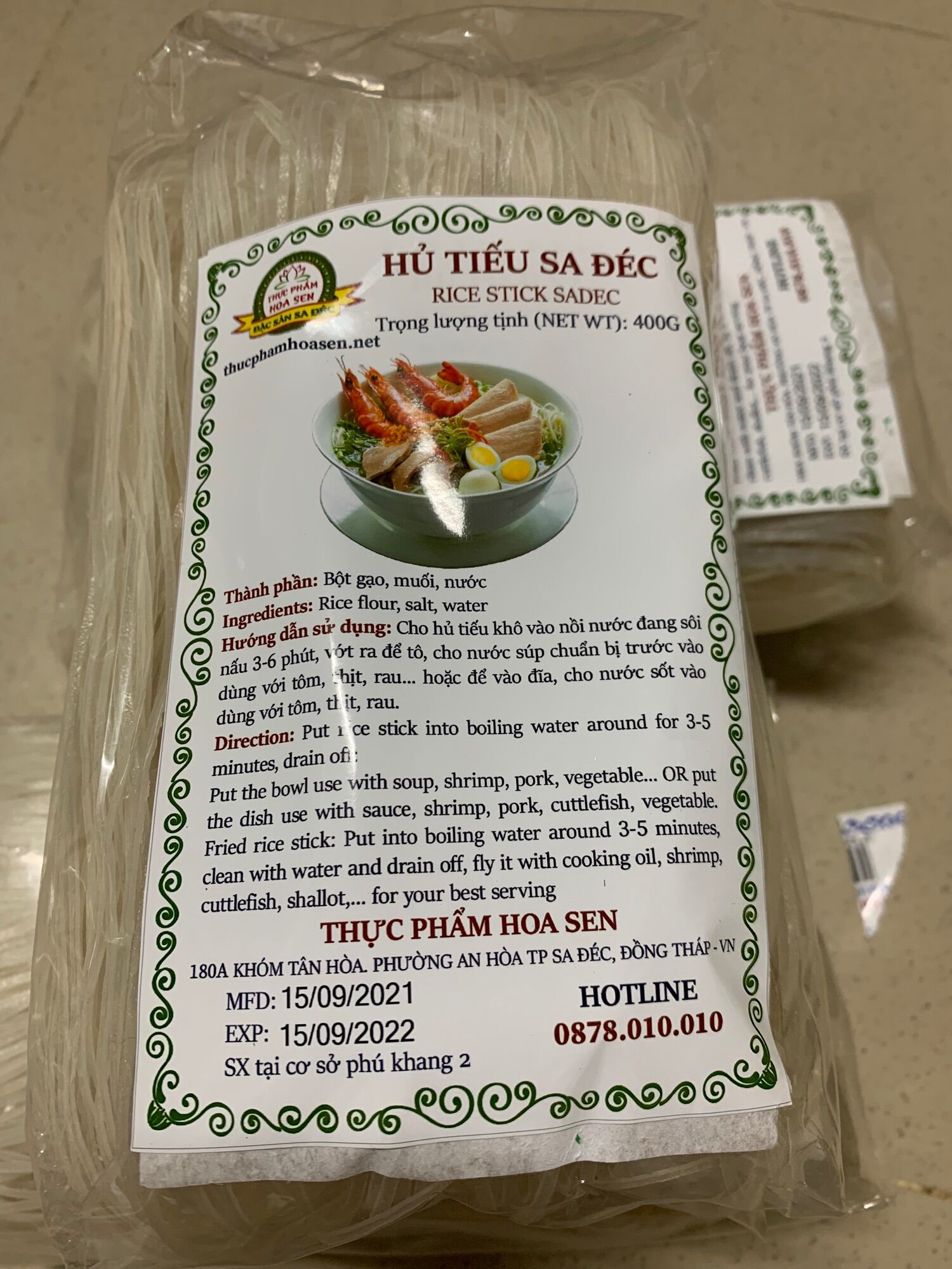 Hủ tiếu khô gạo sa đéc loại bẹ 300g