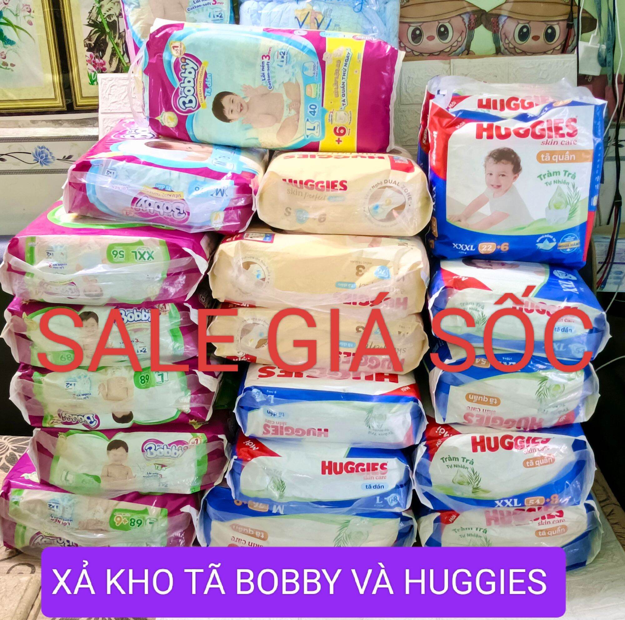 BÌNH TÂN SHOP 💯 THANH LÝ 👉 Tã / Bỉm QUẦN - DÁN BOBBY - HUGGIES - UNIDRY siêu mỏng size : L68 / M76 /
