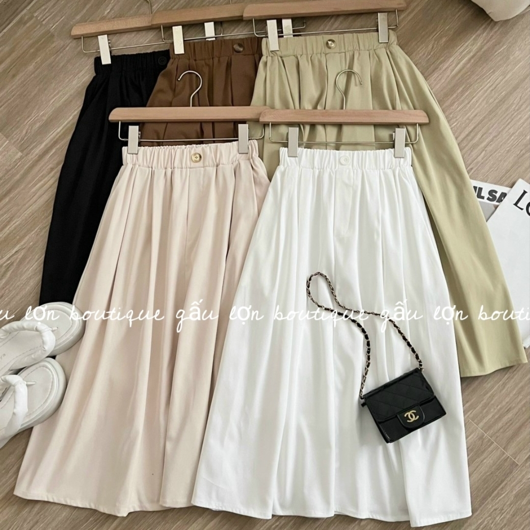 Chân váy midi chất thô ulzzang hàn quốc