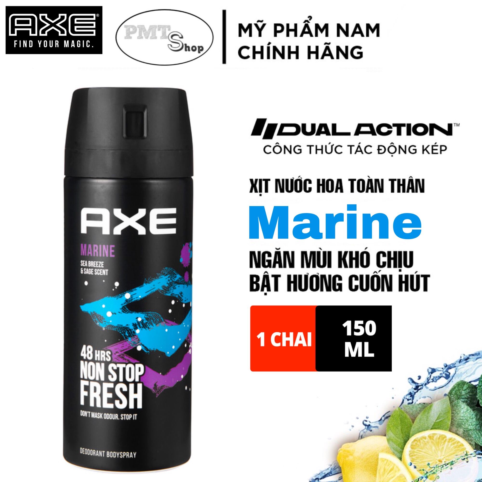 Xịt nước hoa toàn thân nam AXE Marine 150ml cao cấp