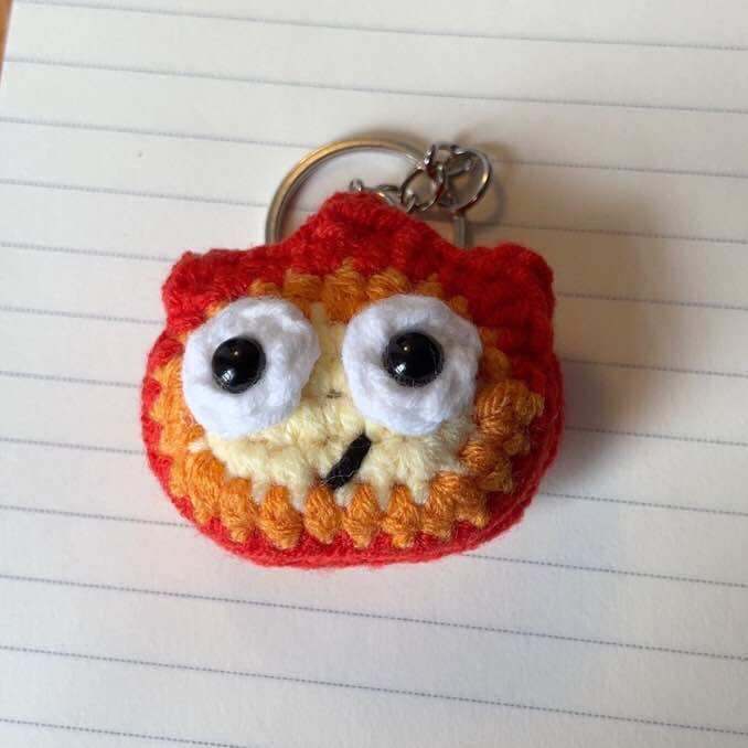 Móc khoá Calcifer bằng len [Nấm Handmade]