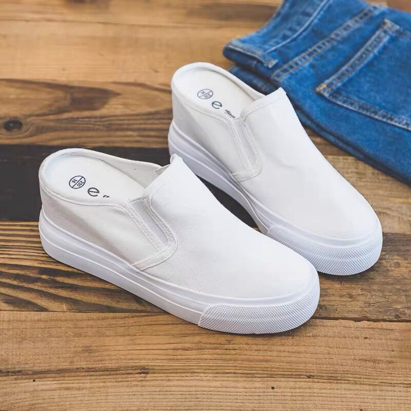 Giầy sục trơn độn đế cao 7cm kiểu dáng basic