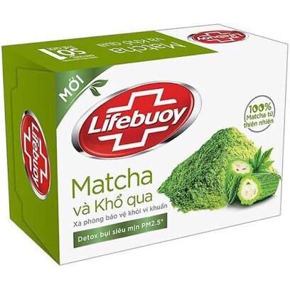 1 thùng gồm 72 cục xà phòng bảo vệ khỏi vi khuẩn Lifebuoy matcha và khổ qua 90g