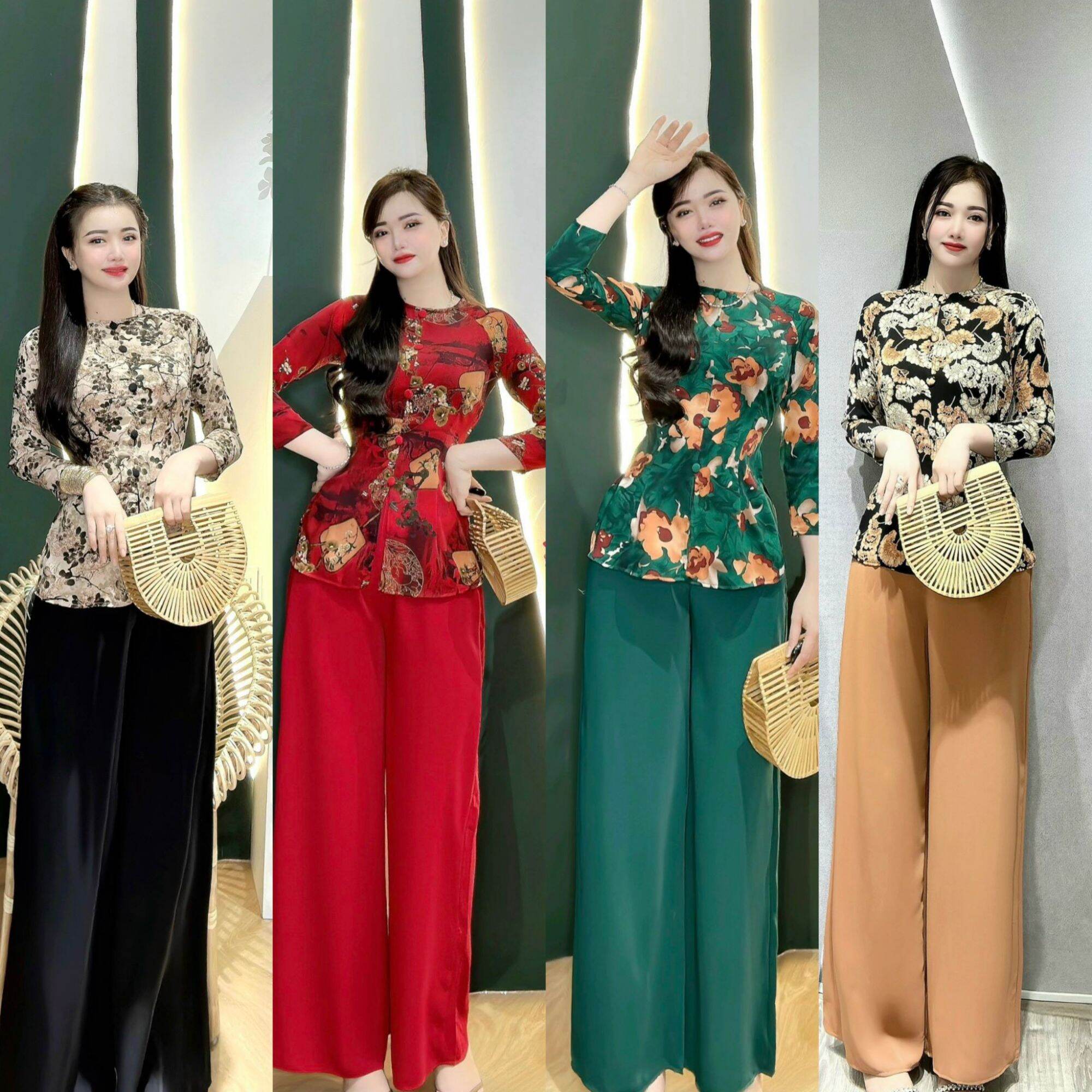 Bộ bà tay dài/ Sét bà ba tay dài/ Trang phục truyền thống tay dài