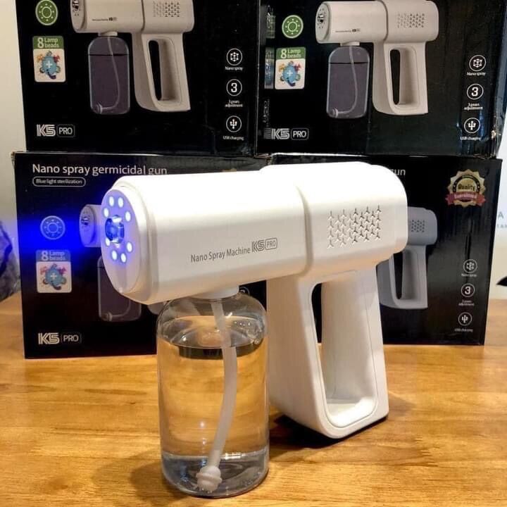 Máy Khử Khuẩn Phun Xịt Khử Sát Trùng Nano K5 PRO Hàng Chuẩn In Laser 8 Mắt UV