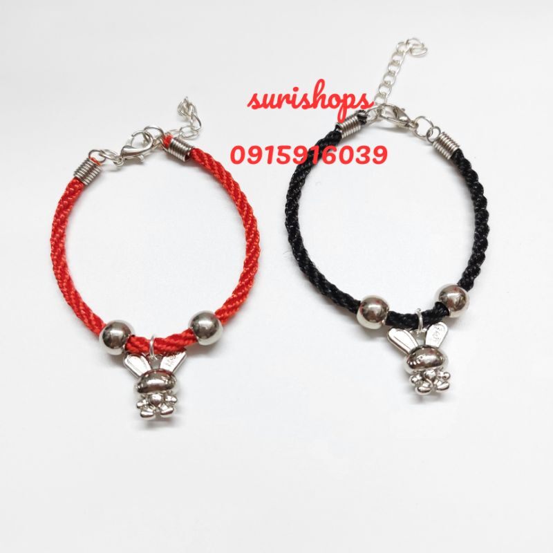 Vòng tay dây đỏ may mắn charm hình thỏ