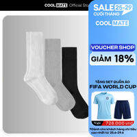 Combo 3 đôi Tất cổ dài Cotton Ribbed Thoáng khí Coolmate