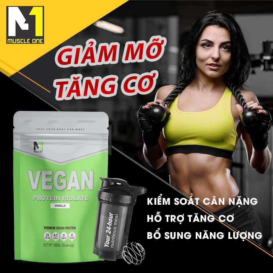 Vegan protein - Sữa Tăng cơ giảm mỡ Muscle one túi 1kg