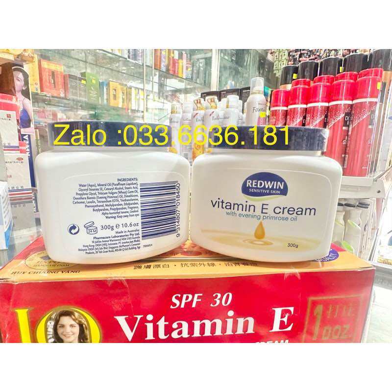 (chính hãng 100%) kem dưỡng ẩm vitamin e cream REDWIN của Úc hủ 300g