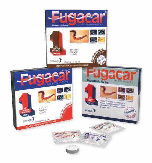 tẩy giun fugacar Hộp 1 viên