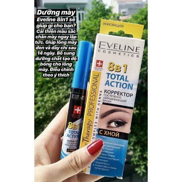 Dưỡng Mày Eveline 8 in 1 Total Action 10ml Nga | Vinie.minisize