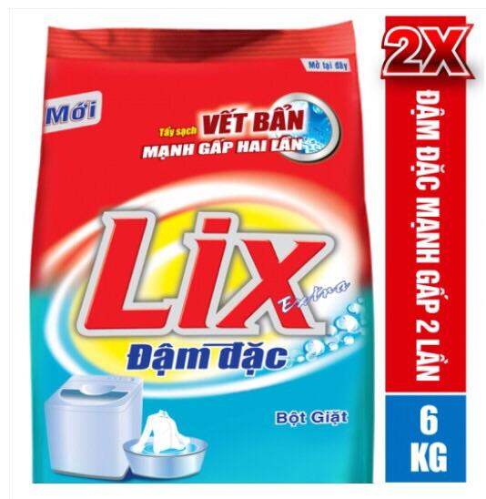 Bột giặt LIX đậm đặc 6kg