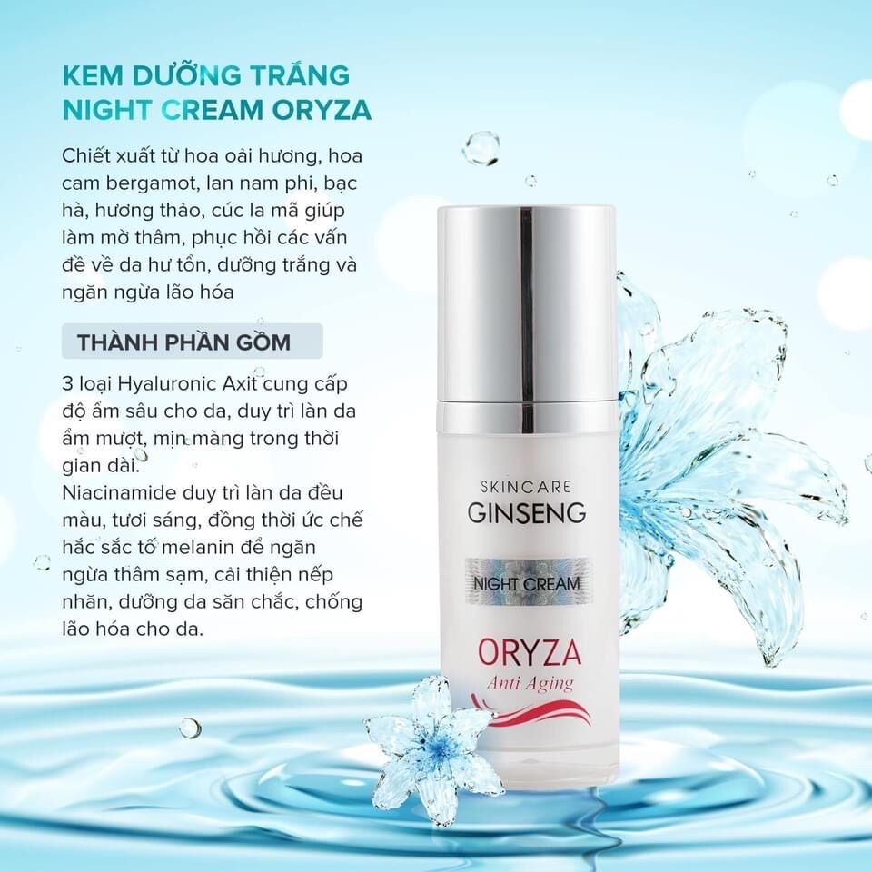 Kem Đêm Oryza Ngọc Sâm Dưỡng Trắng Phục Hồi Da