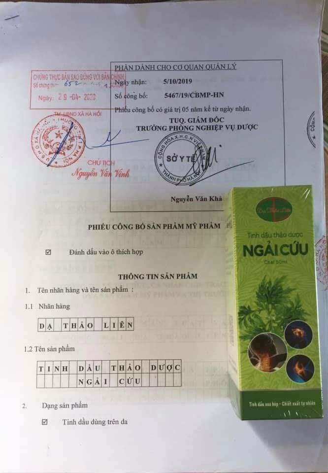 TINH DẦU NGÃI CỨU DẠ THẢO LIÊN