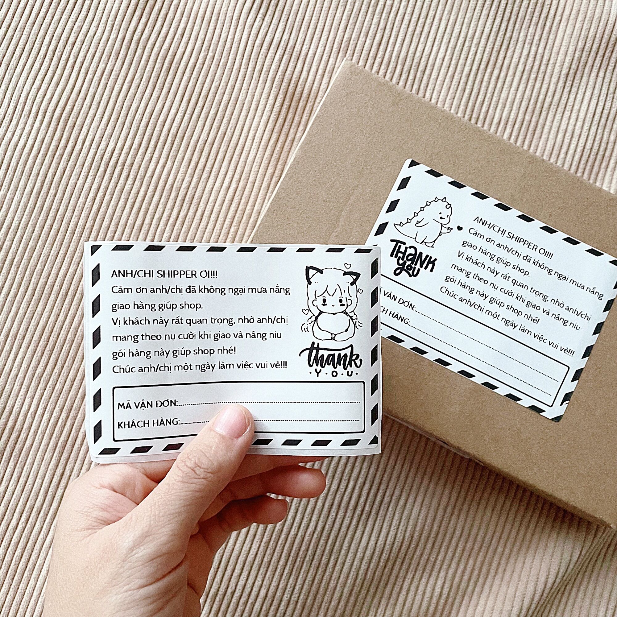 Tem dán cảm ơn shipper ghi mã vận đơn