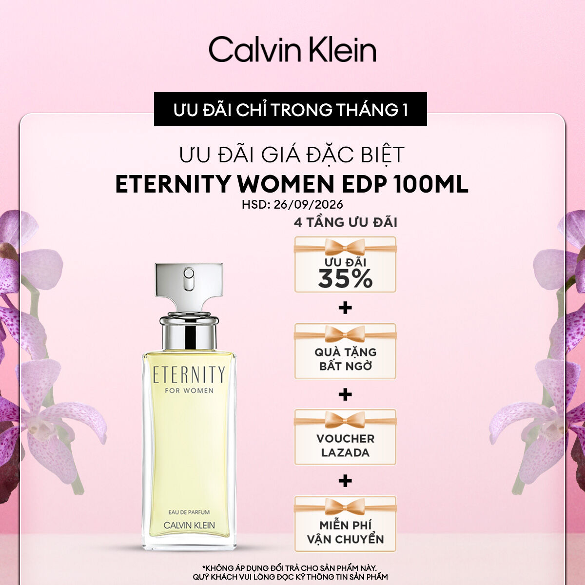 [CLEARANCE SALE] Nước Hoa Nữ Calvin Klein Eternity Women EDP 100ml