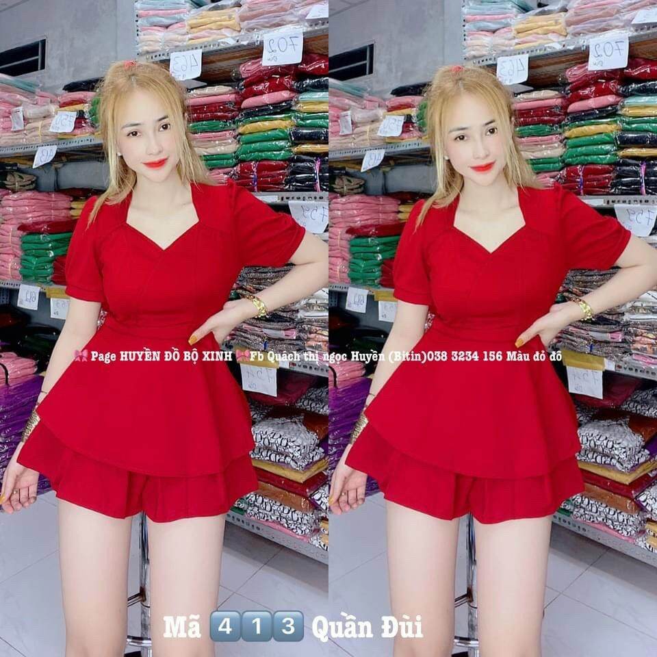 SÉT ĐÙI CỔ V PHỐI QUẦN 2 TẦNG BIGSIZE