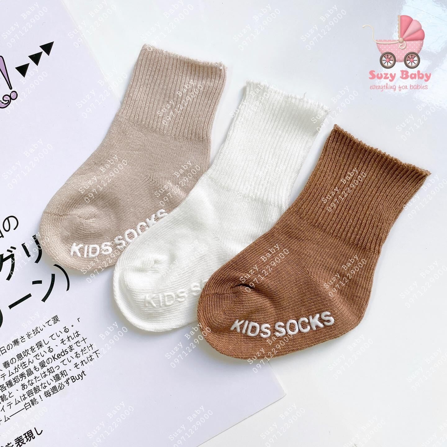 Set 3 tất hàn quốc cổ cao cho bé