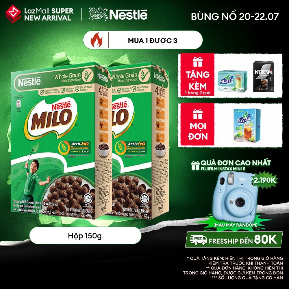 [FREESHIP TOÀN QUỐC] Combo 2 hộp ngũ cốc ăn sáng MILO (Hộp 150g)