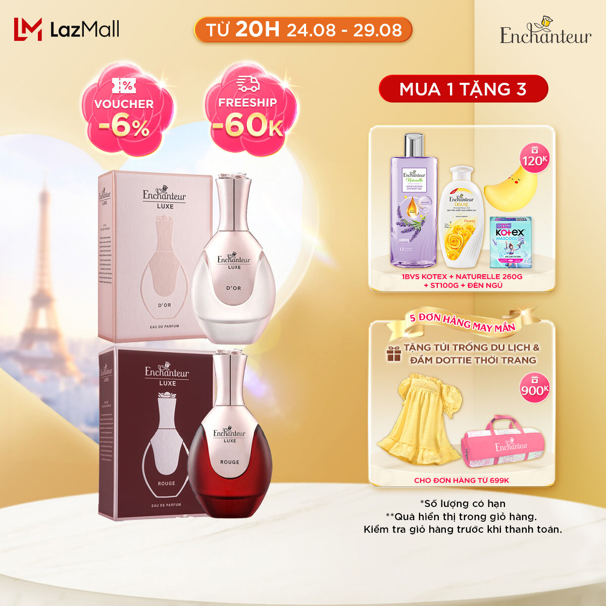Nước hoa cao cấp EDP Enchanteur Luxe D'or/Rouge 50ml