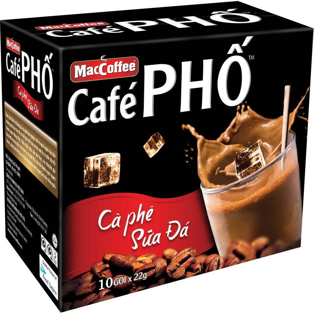 (Tặng ngay 3 cây bàn chải đánh răng ) COMBO 8 HỘP Cà phê Phố sữa đá MacCoffee (10 gói x 24gr)