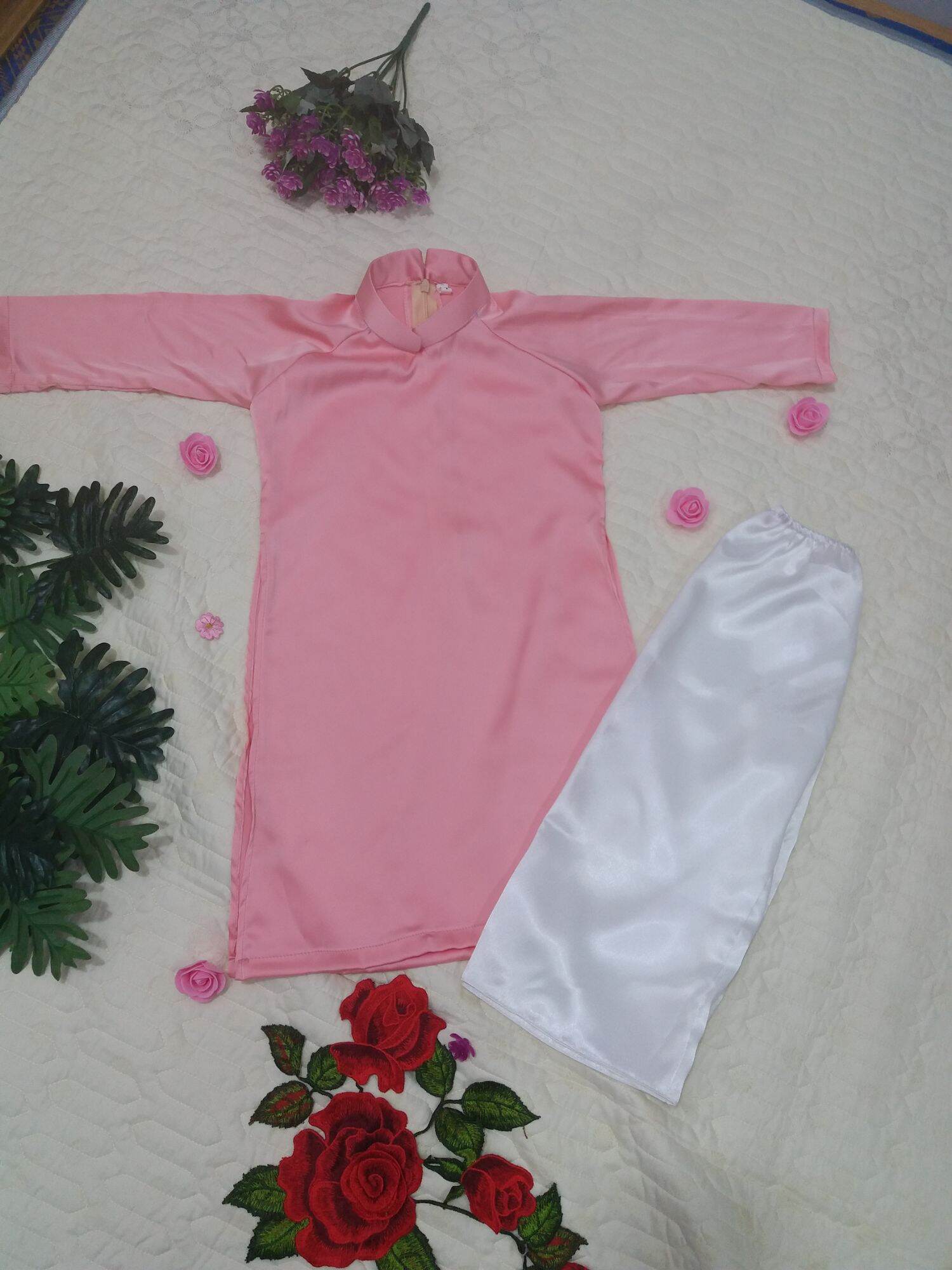 Áo dài lụa truyền thống bé gái 8-33kg