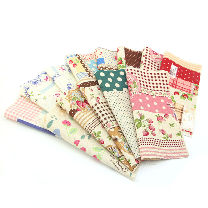 DIY Handmade Cotton Linen Fabric Scrap 20*20CM Random Pattern Home Decor Craft Material Fabric Piece Leftover Quilt Pad