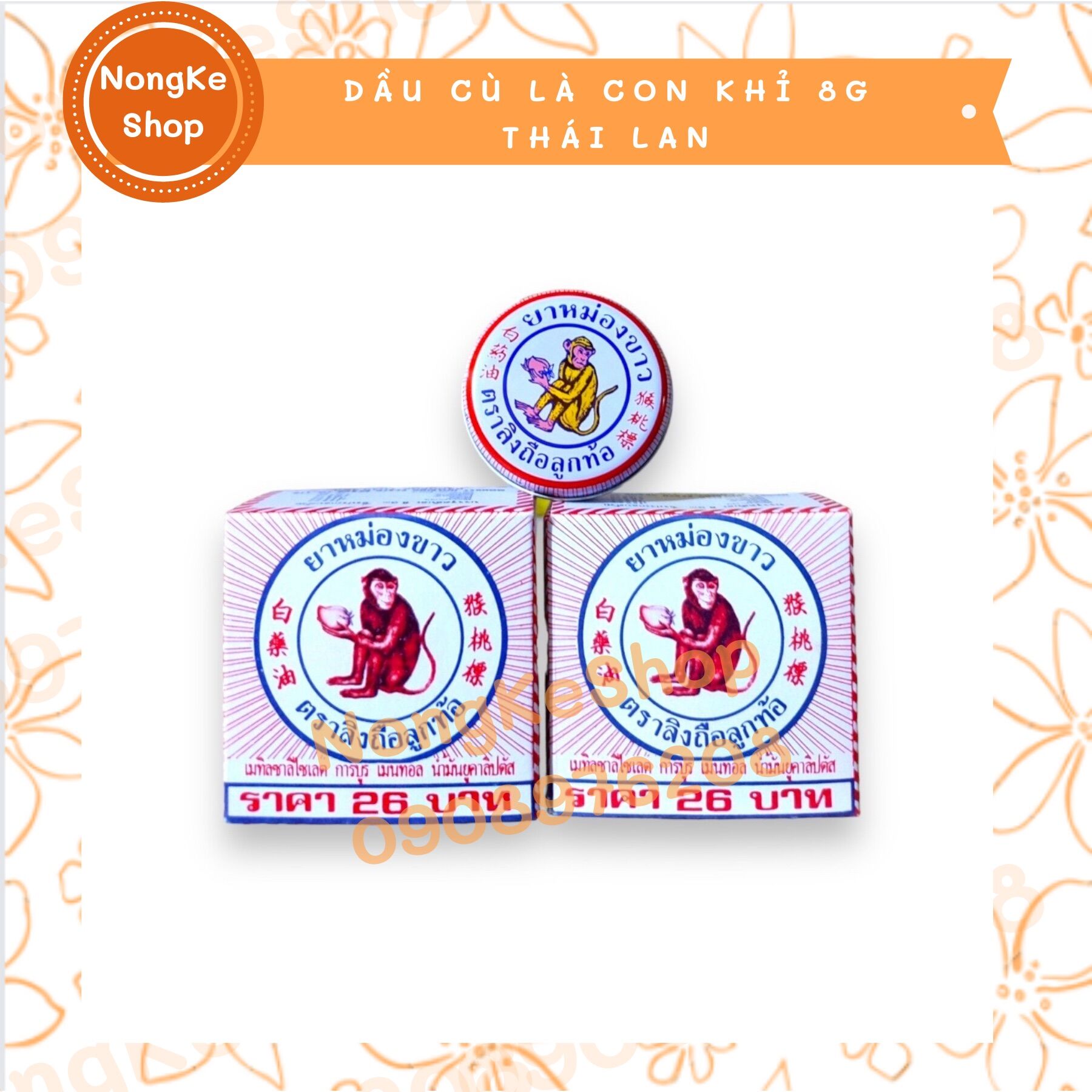 Dầu cù là con khỉ monkey balm 8g thái lan