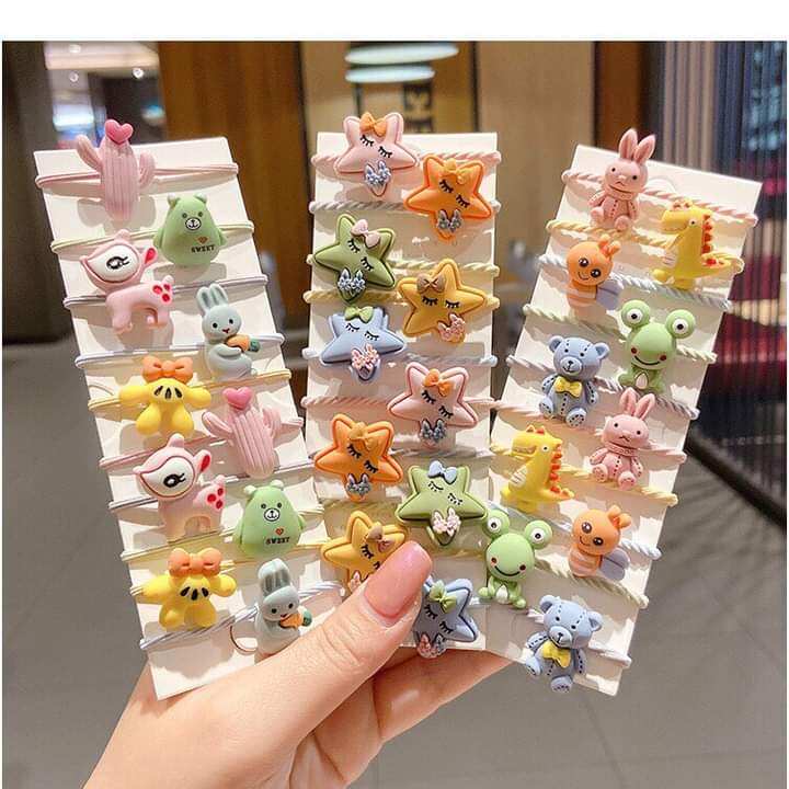 Set 10 dây cột tóc siêu cute cho bé