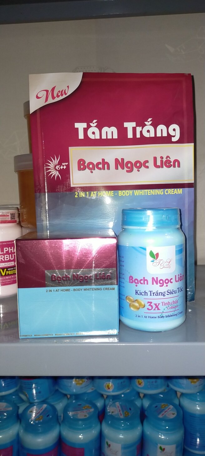 Combo kem body Bạch Ngọc Liên, kích trắng và tắm trắng Bạch Ngọc Liên