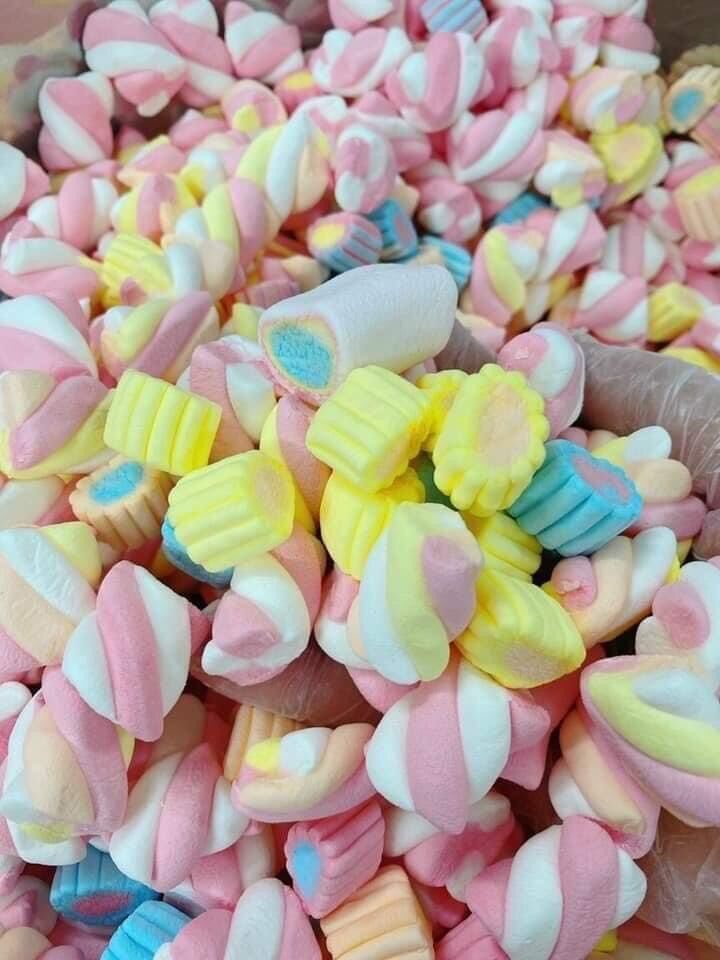 500gr Kẹo marshmallow bông gòn đủ vị túi zip