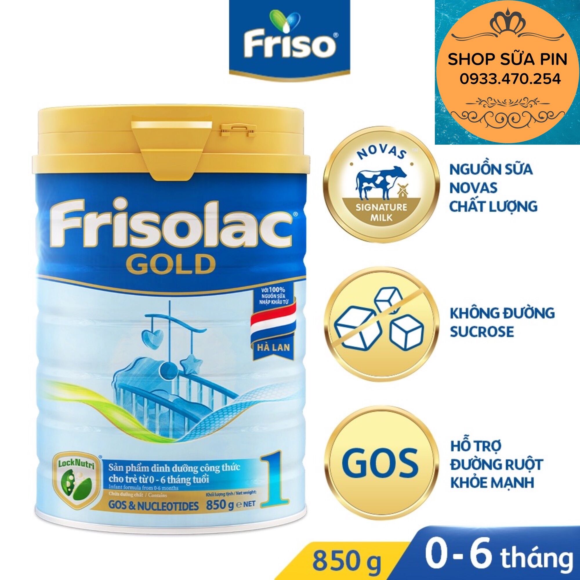 Sữa bột Frisolac gold số 1 850g