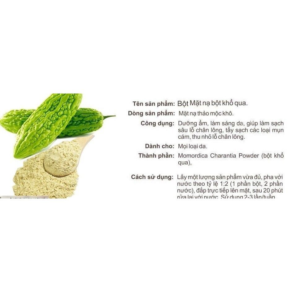 100g bột  mặt nạ khổ qua ( mướp đắng) giảm mụn thâm, làm sáng da
