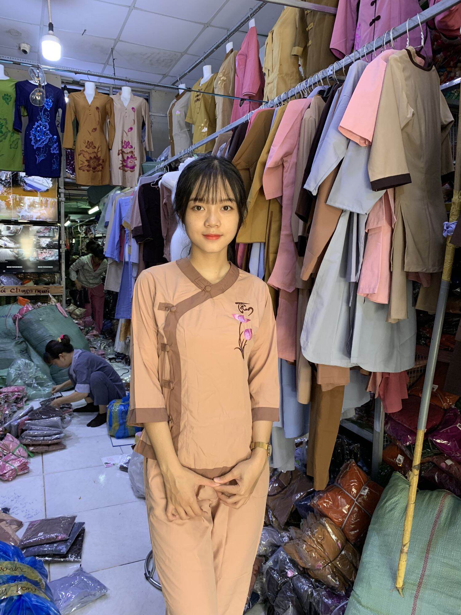 đồ lam đi chùa#độ bộ nữ phật tử