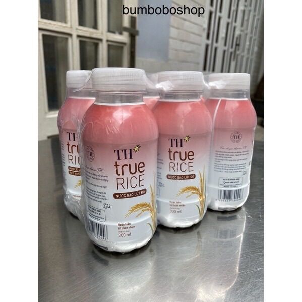 (GIAO 4H TPHCM) lốc 6 chai nước gạo rang/gạo lứt đỏ TH TRUE RICE (300ml/chai)