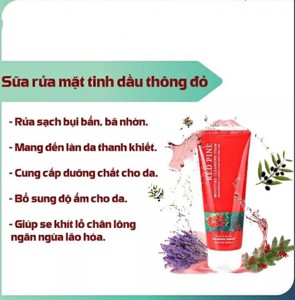 Sữa rửa mặt tinh dầu thông đỏ (Red pine gold)