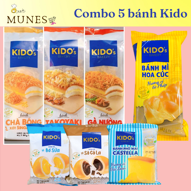 Combo 5 bánh mì tươi Kinh đô các loại
