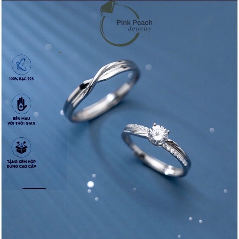 Nhẫn Đôi Pink Peach JeWelry sang trọng mang nét đẹp hiện đại