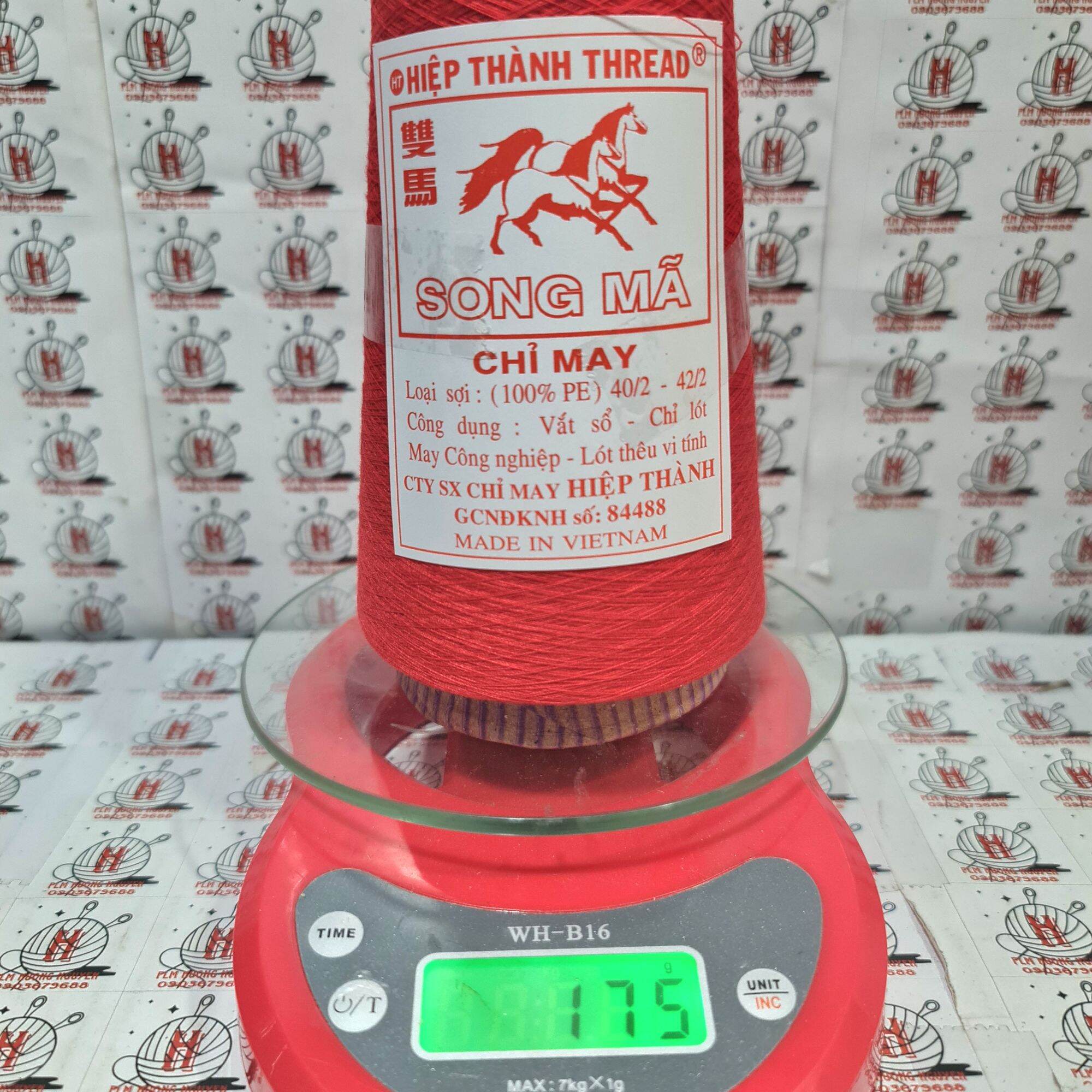 Chỉ may hiệu song mã 40/2 trắng ngà,,đen màu