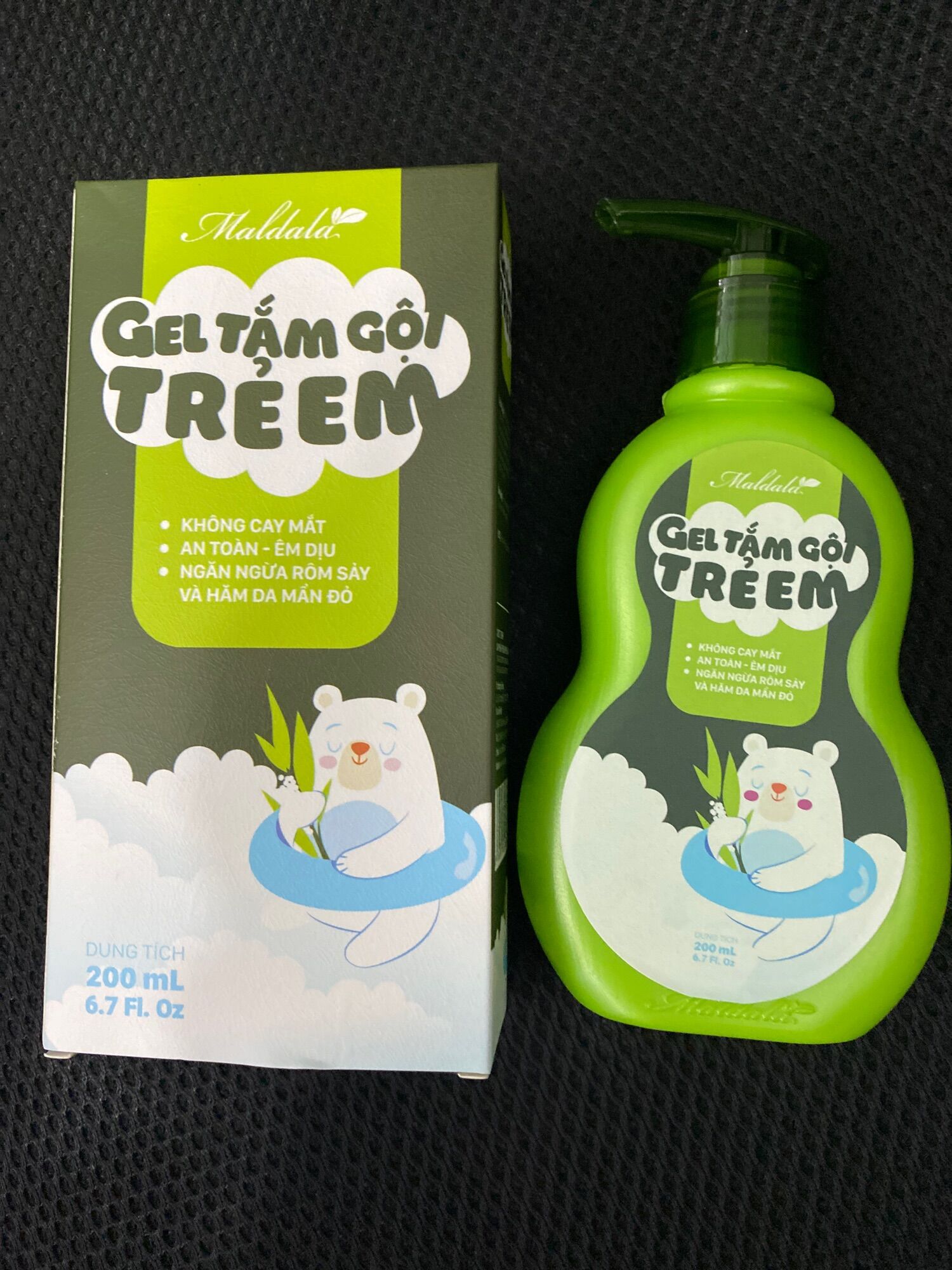 Gel tắm gội trẻ em Maldala dịu nhẹ không cay mắt 200ml