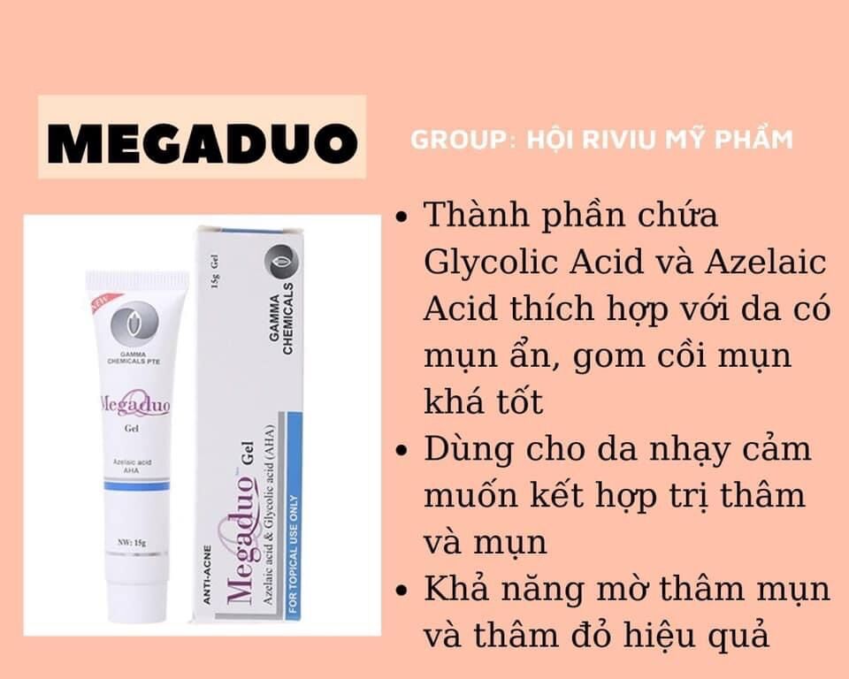 Megaduo Gel 15g hỗ trợ giảm mụn, thâm